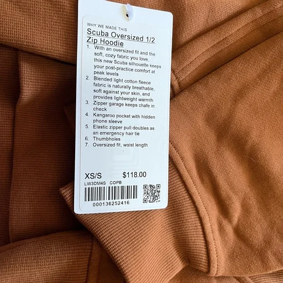 Lululemon Scuba Oversized 1/2 Zip Hoodie
Copper Brown - Picture 5 of 8